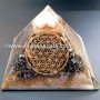 Orgone Flower Of Life Symbols Pyramid With Snow Quartz Tumble