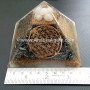 Orgone Flower Of Life Symbols Pyramid With Snow Quartz Tumble