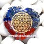 Orgone Heart Pendant with Metal Flower of Life - Healing Crystal Jewelry