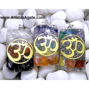 Orgone Metal OM Rectangle Pendants | Handcrafted Energy Healing Jewelry