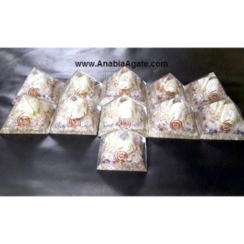 Orgone Mix Gemstone Shell Pyramid - 70-75mm | Bulk Supply