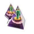 Orgone Pyramid with Green Jade Angel - Energy Healing Crystal