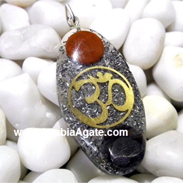 Orgone Pendant With Metal OM | Energy Healing Necklace