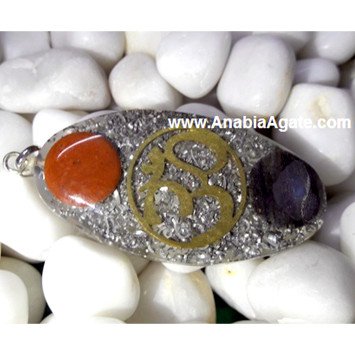 Orgone Pendant With Metal OM | Energy Healing Necklace