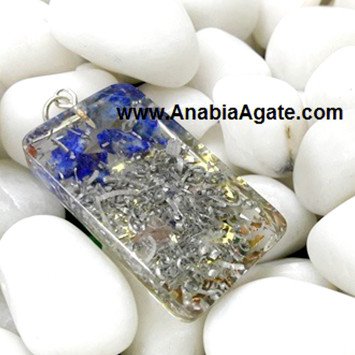 Orgone Rectangle Pendant With Metal Tree Of Life - Orgone Jewelry Wholesale