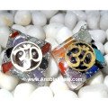Orgone Rhombus Pendant with Metal OM | Energy Healing Jewelry