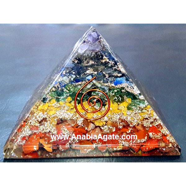 Orgone Chakra Layer Pyramid - Balancing Energy Healing Tool
