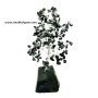 Black Tourmaline Chips Tree with Raw Black Tourmaline Base - Healing Crystal Decor