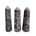 Astrophyllite and Garnet Obelisk - Unique Crystal Décor