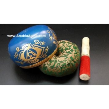 Tibetan Third Eye Chakra Singing Bowl with Cushion and Leather Stick