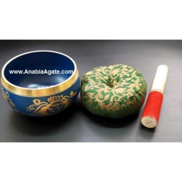 Tibetan Third Eye Chakra Singing Bowl with Cushion and Leather Stick