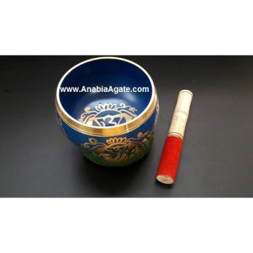 Tibetan Third Eye Chakra Singing Bowl with Cushion and Leather Stick