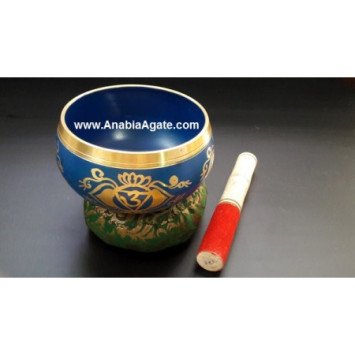 Tibetan Third Eye Chakra Singing Bowl with Cushion and Leather Stick