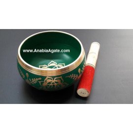 Tibetan Heart Chakra Singing Bowl with Leather Stick