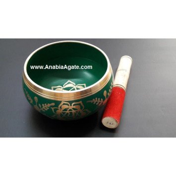 Tibetan Heart Chakra Singing Bowl with Leather Stick