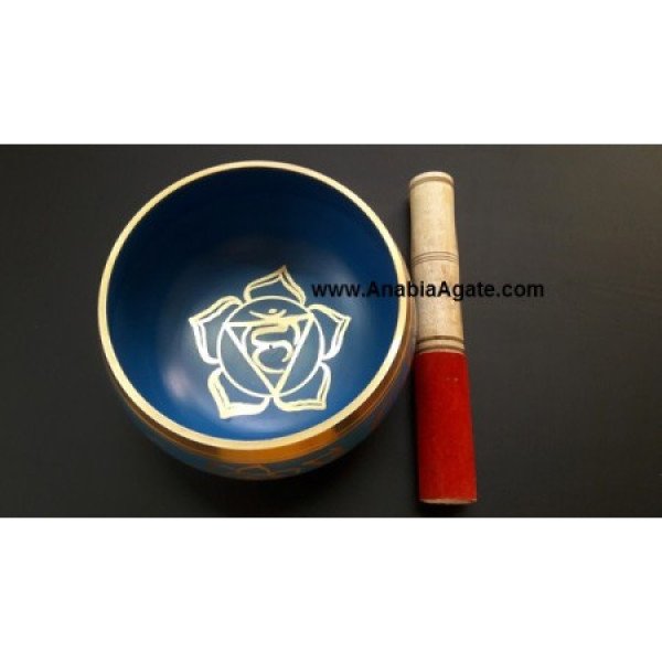 Tibetan Throat Chakra Singing Bowl with Leather Stick