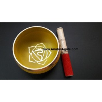 Tibetan Solar Plexus Chakra Singing Bowl with Leather Stick