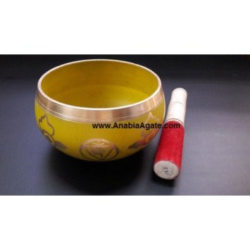 Tibetan Solar Plexus Chakra Singing Bowl with Leather Stick