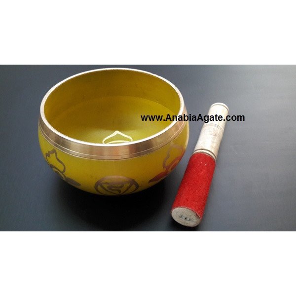 Tibetan Solar Plexus Chakra Singing Bowl with Leather Stick