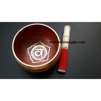 Tibetan Sacral Chakra Singing Bowl with Leather Stick