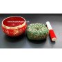 Tibetan Root Chakra Singing Bowl with Cushion and Leather Stick | Mindfulness Meditation Tool