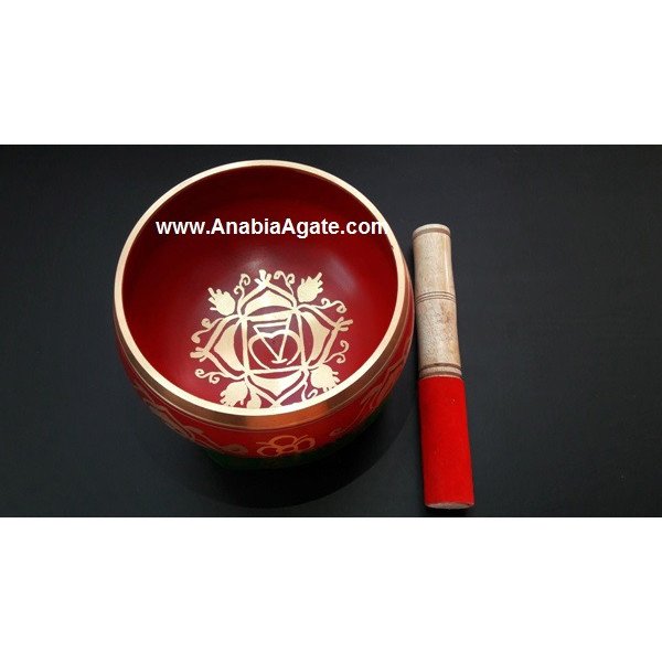 Tibetan Root Chakra Singing Bowl with Cushion and Leather Stick | Mindfulness Meditation Tool