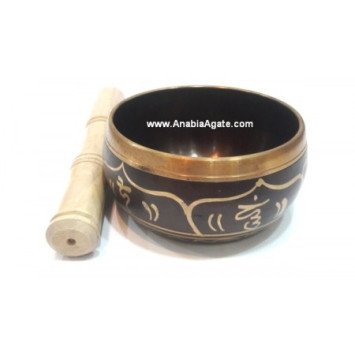 4-Inch Tibetan Singing Bowl with Embossed Buddha for Meditation