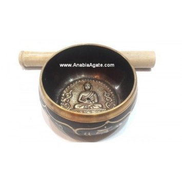 4-Inch Tibetan Singing Bowl with Embossed Buddha for Meditation