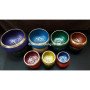 Tibetan Chakra Singing Bowl Set with Cushions and Leather Sticks