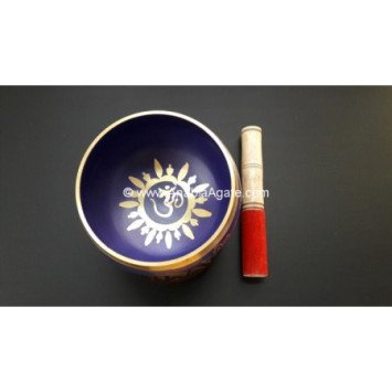 Tibetan Crown Chakra Singing Bowl Set with Cushion and Leather Stick