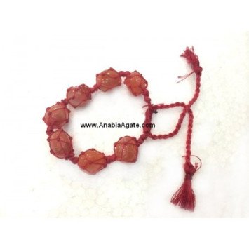 Red Carnelian Netted Tumble Bracelet - Handcrafted Gemstone Jewelry