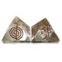 Crystal Quartz Usui Engraved Pyramid for Healing and Meditation