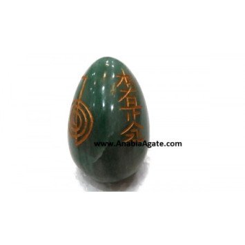 Green Aventurine Usui Engraved Eggs - Healing Crystals for Energy and Harmony