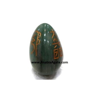 Green Aventurine Usui Engraved Eggs - Healing Crystals for Energy and Harmony