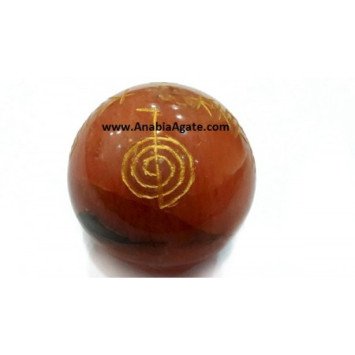 Red Aventurine Usui Engraved Sphere - Natural Crystal Healing Ball