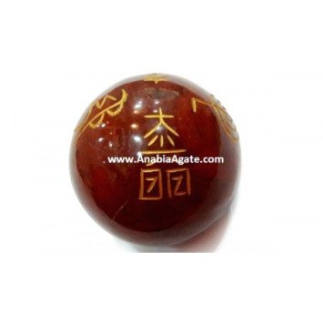 Red Jasper Usui Engraved Sphere - Healing Crystals & Energy Stones