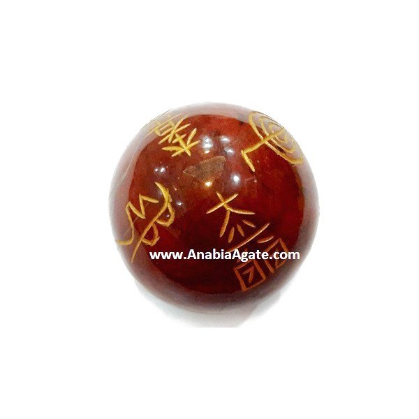Red Jasper Usui Engraved Sphere - Healing Crystals & Energy Stones