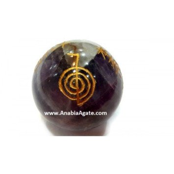Amethyst Engraved Usui Reiki Sphere