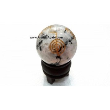 Rainbow Moonstone Usui Engraved Sphere - Beautiful Crystal Ball