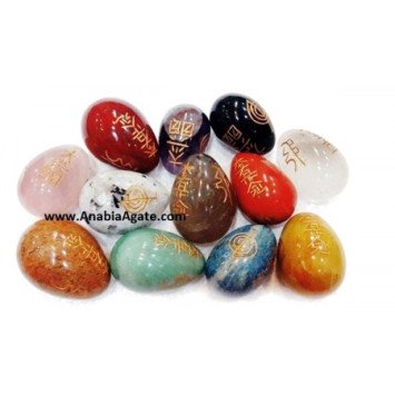Mix Gemstone Usui Engraved Eggs | Enhancing Energy and Balance