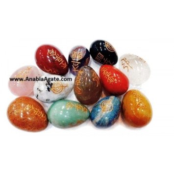 Mix Gemstone Usui Engraved Eggs | Enhancing Energy and Balance