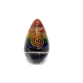 Chakra Bonded Engraved Usui Reiki Eggs - Balancing Energy Healing Stones