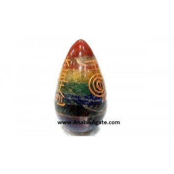 Chakra Bonded Engraved Usui Reiki Eggs - Balancing Energy Healing Stones