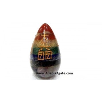 Chakra Bonded Engraved Usui Reiki Eggs - Balancing Energy Healing Stones