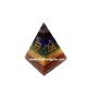 Bonded Seven Chakra Stone Pyramid with Engraved 5 Elements