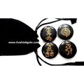 Black Jasper Disc Reiki Set with Velvet Pouch