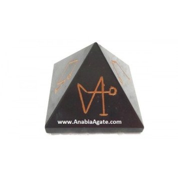Black Jasper Arch Angle Engraved Pyramid