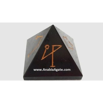 Black Jasper Arch Angle Engraved Pyramid