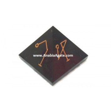 Black Jasper Arch Angle Engraved Pyramid