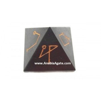 Black Jasper Arch Angle Engraved Pyramid